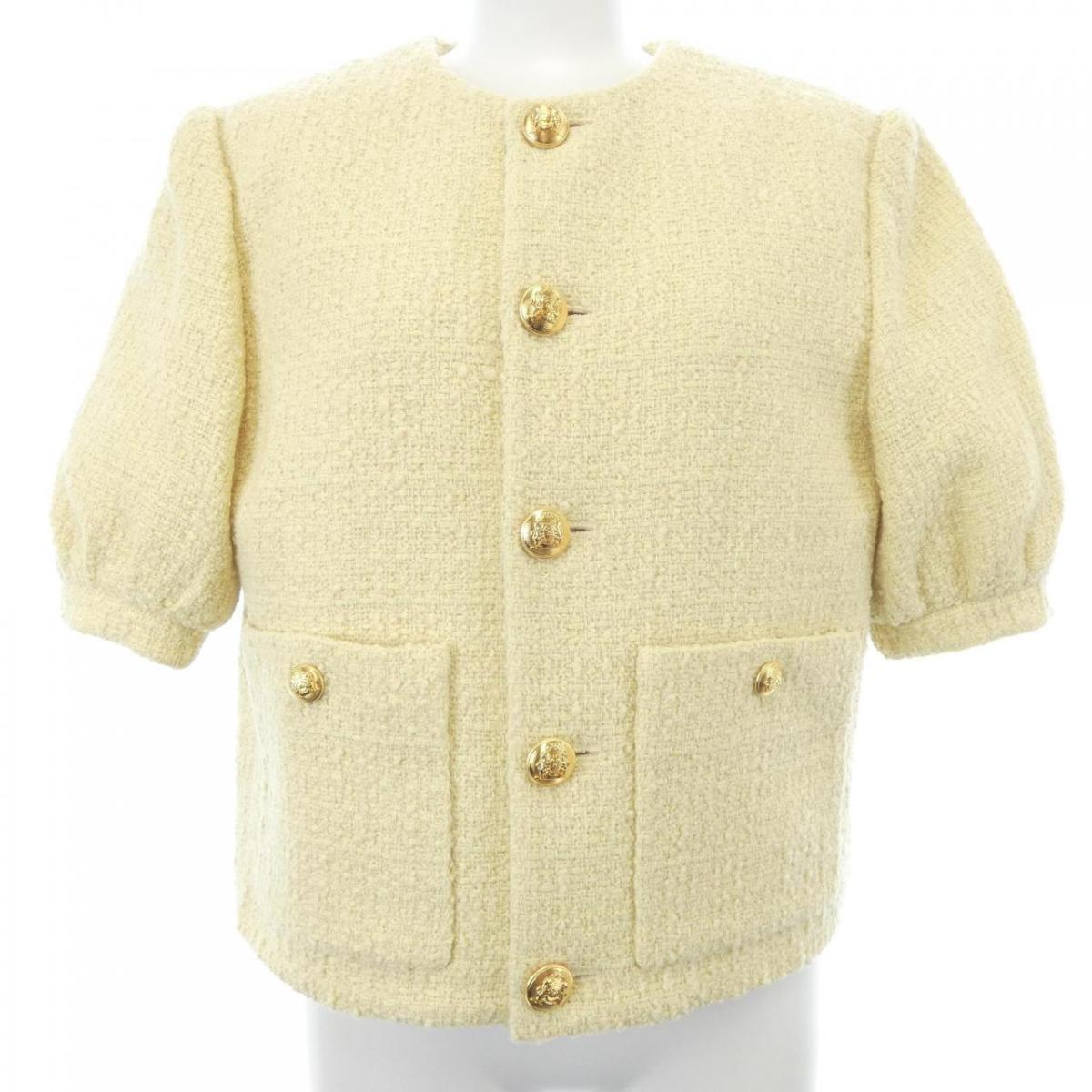 セリーヌ CELINE ブクレナッテ 2V34O764L ノーカラージャケット【中古】