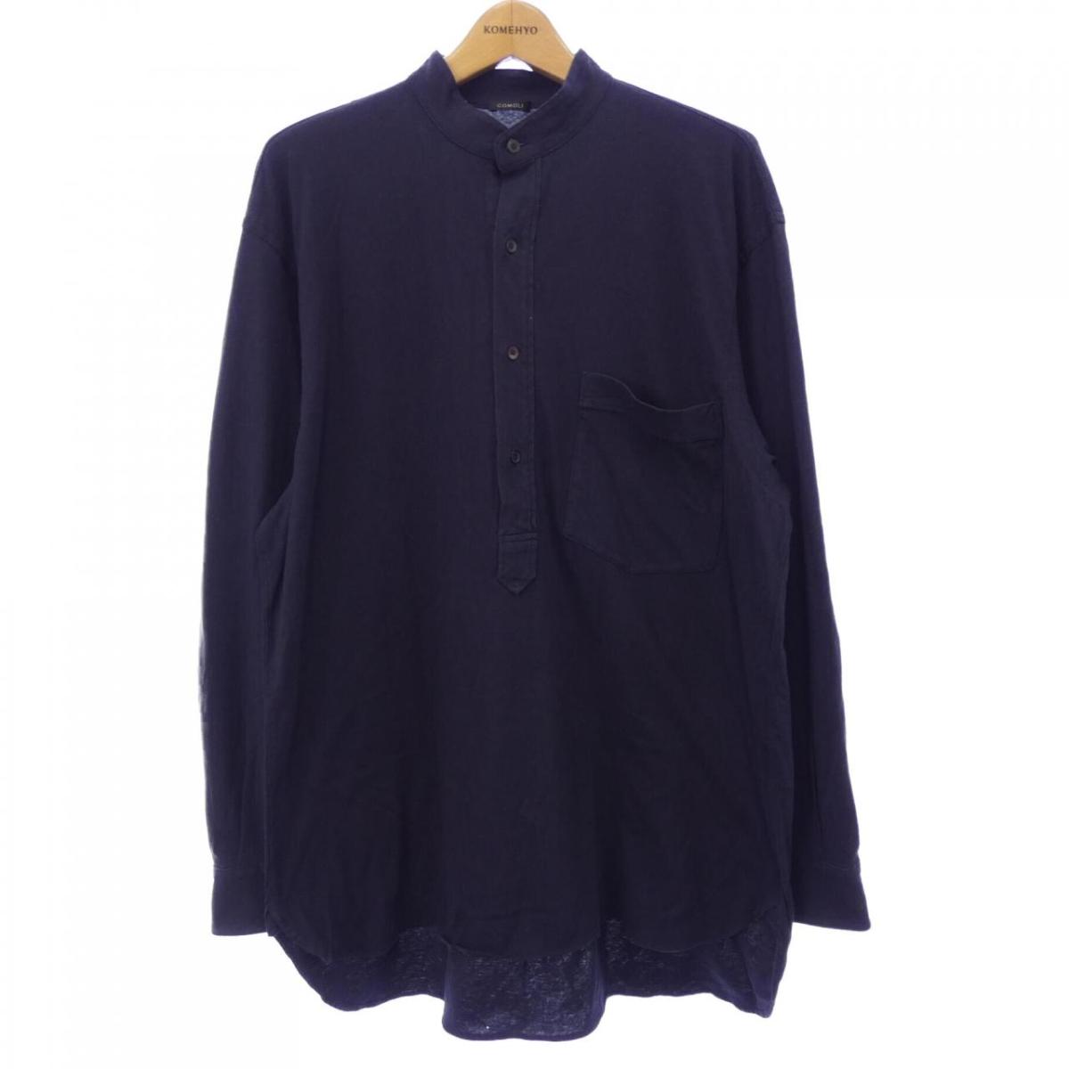 楽天市場】COMOLI 21ss BAND COLLAR SHIRT NAVY コモリ バンド カラー