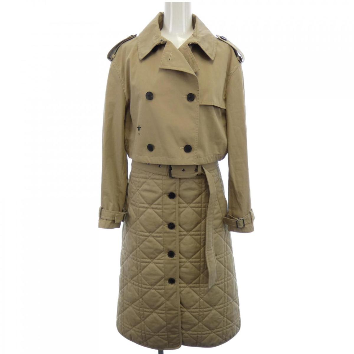 ディオール CHRISTIAN DIOR マクロカナージュ MACROCANNAGE 257M28A3332 厚地の外套【中古】 レディースファッション-コート・ジャケット