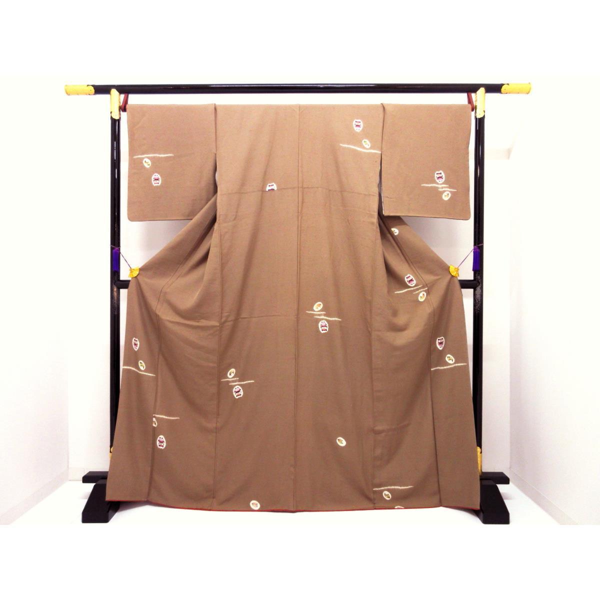 紬 絞り入 身幅Ｌ寸【中古】