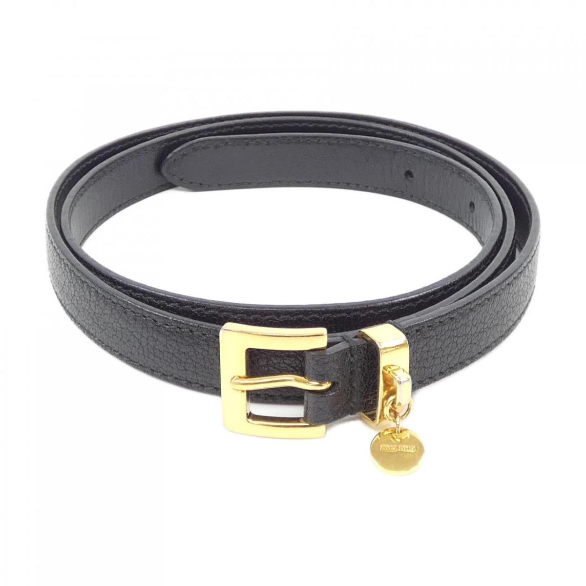 現行　美品　MIUMIU　ミュウミュウ　ロゴ　レザー　ベルト　5CC536 miu miu（ミュウミュウ） ベルト 5CC565 2AIX レディース レザー