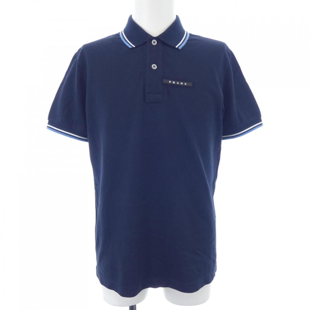 PRADA ライトブルー　ポロシャツ　希少 Prada ライトブルーコットンピケポロシャツ (すべての新品) IFCHIC.COM