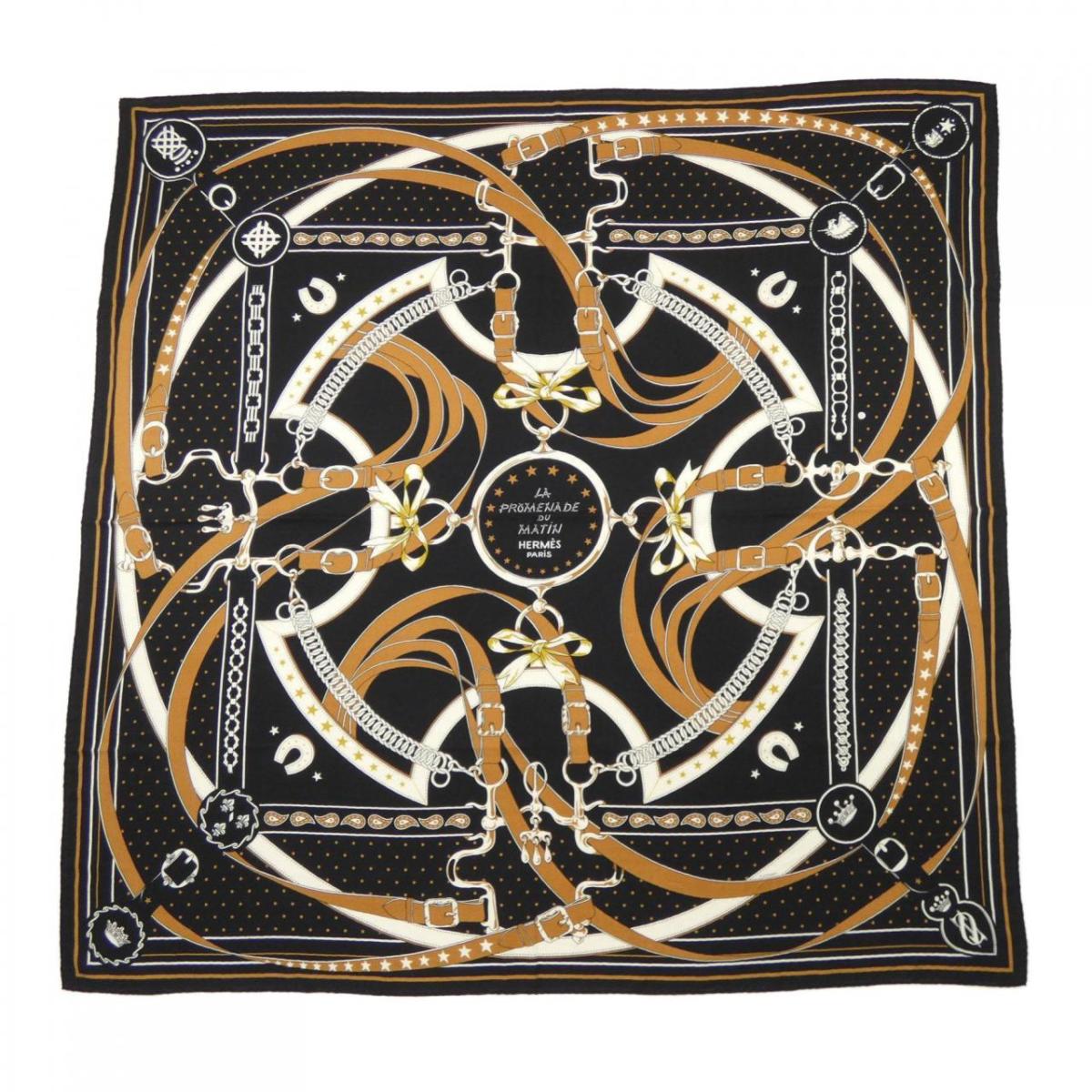 エルメス HERMES LA RPROMENADE DU MATIN H923986S カレダブルフェイス140 ショール HERMES - エルメス HERMES LA RPROMENADE DU MATIN H923986S カレ