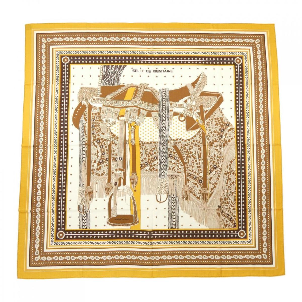 エルメス HERMES SELLE DE DIGNITAIRE BANDANA H243870S カレジェアン140 肩かけ【中古】