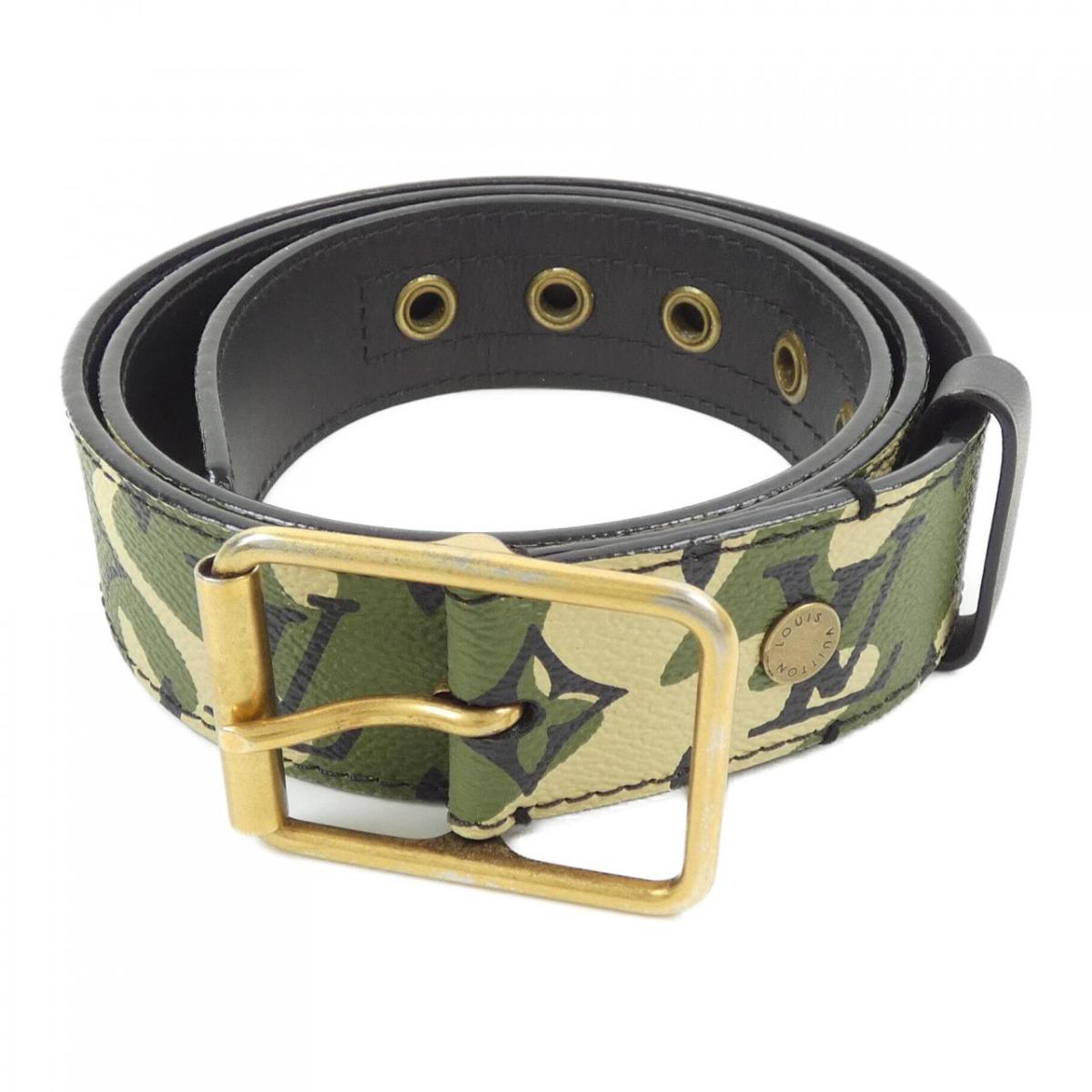 ルイヴィトン LOUIS VUITTON 胴締め モノグラモフラージュ 35粍 村上隆 M9646 BELT【中古】