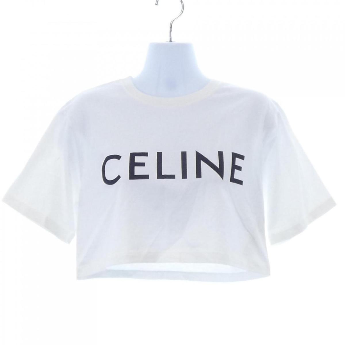 セリーヌ CELINE CELINEプリント クロップドTシャツ 2X761671Q Tシャツ【中古】