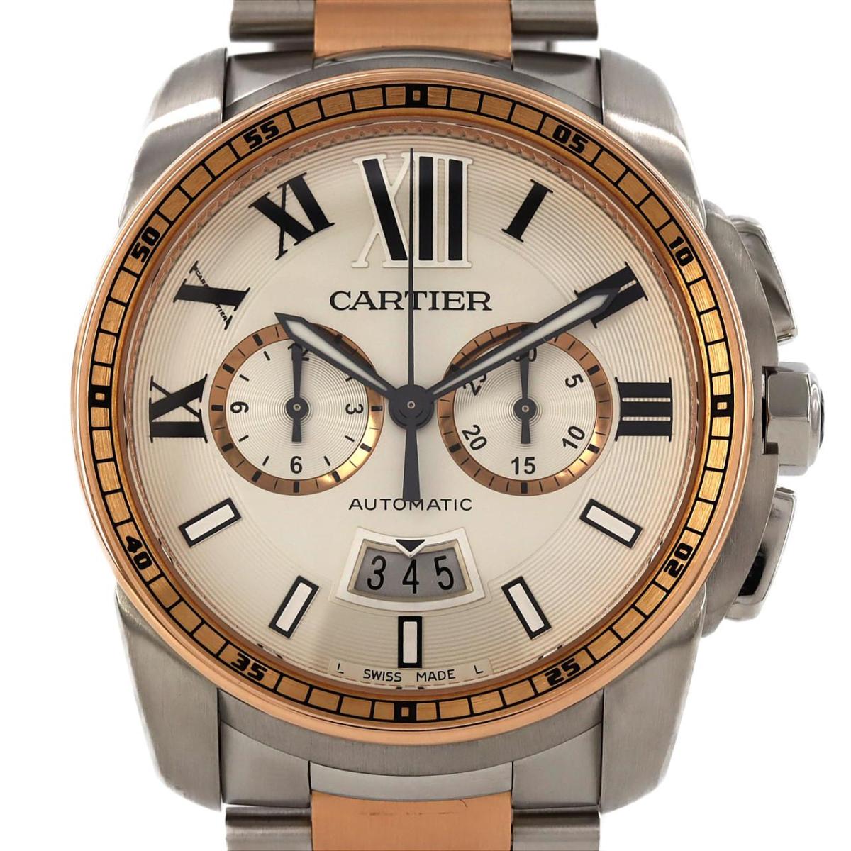 カルティエ カリブル･ドゥ･カルティエクロノ PGコンビ W7100042 SSxPG 自動巻【中古】