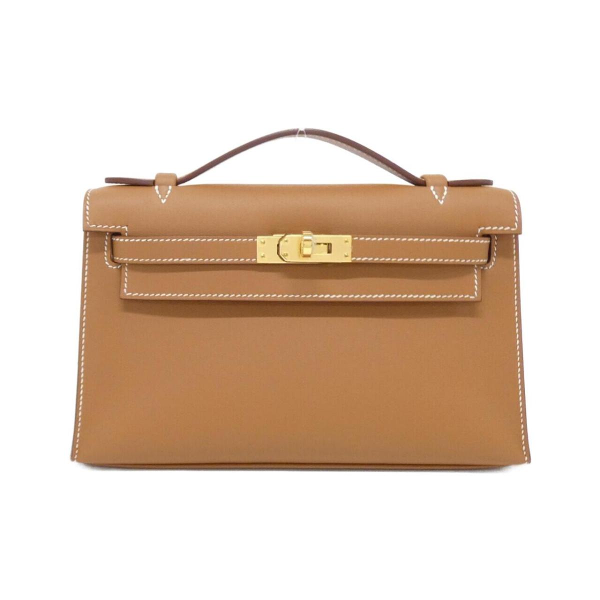 HERMES◇アメリ-・クシュベル_ポシェット ショルダーバッグ/レザー/BRW 