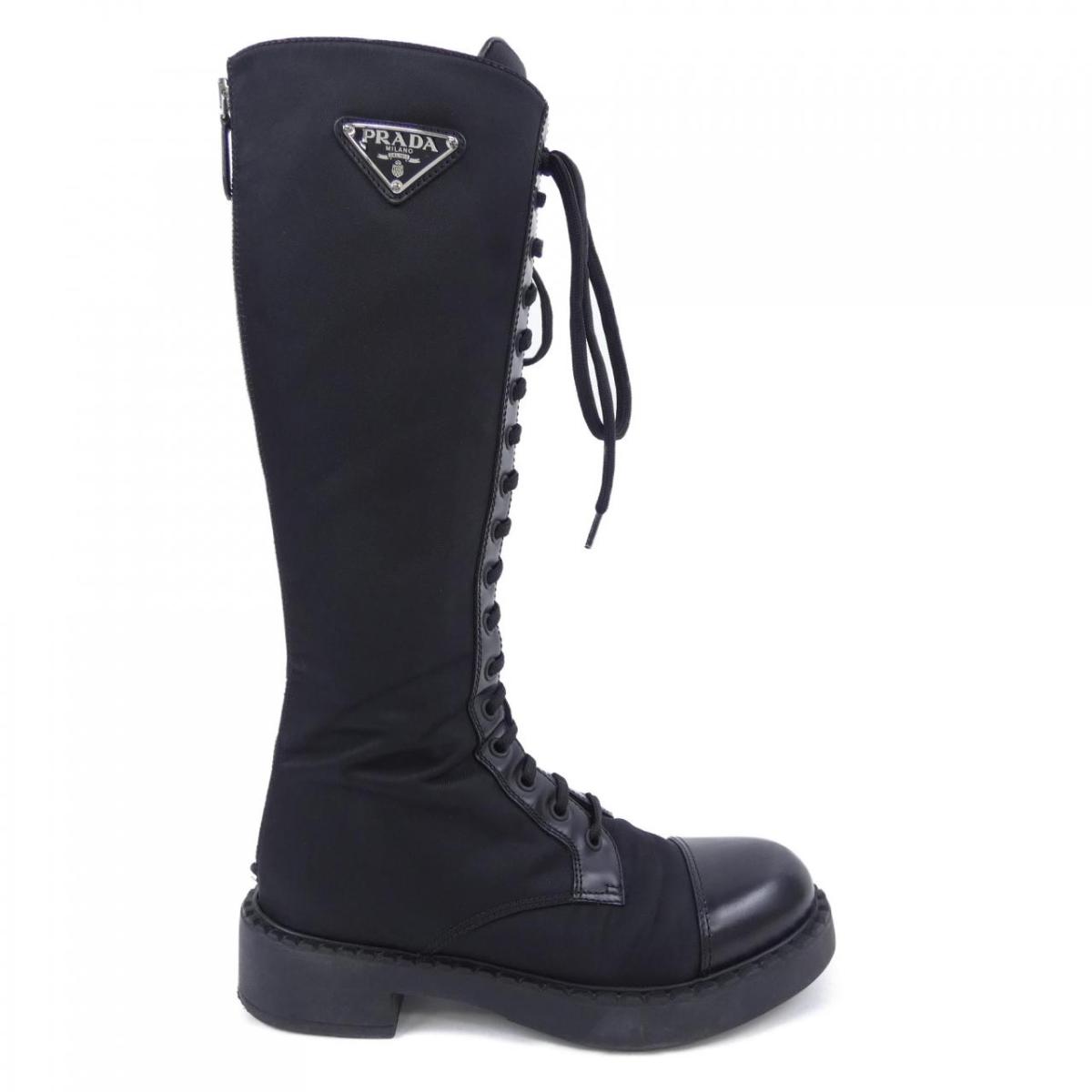 楽天市場】プラダ ロングブーツ ロゴ入り 36 23cm ブラック 黒