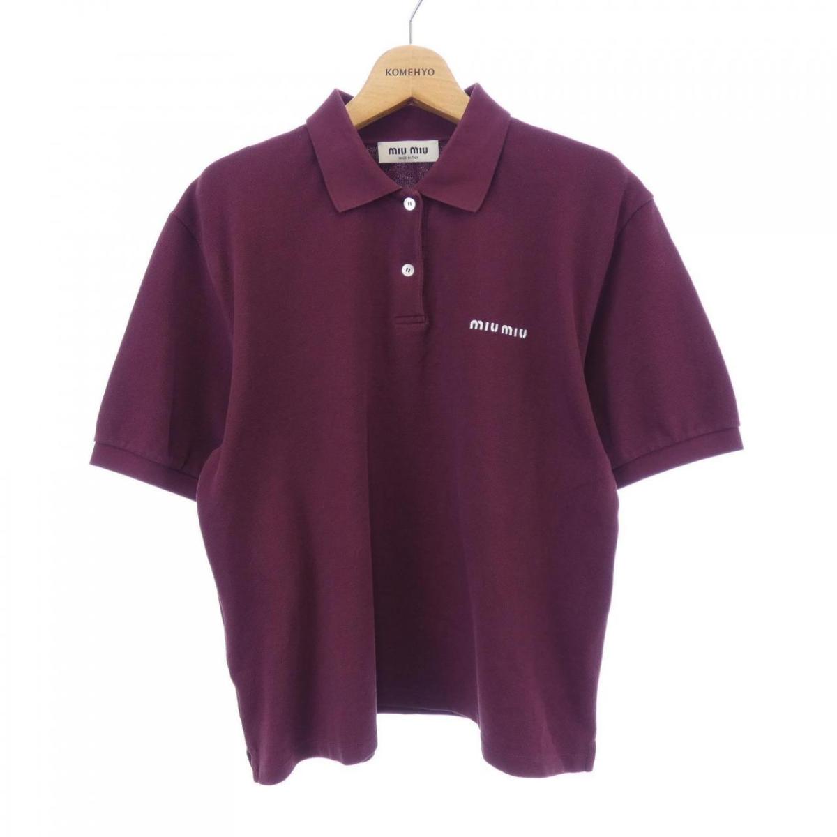 楽天市場】ミュウミュウ MIU MIU コットンピケ ポロシャツ【ネイビー