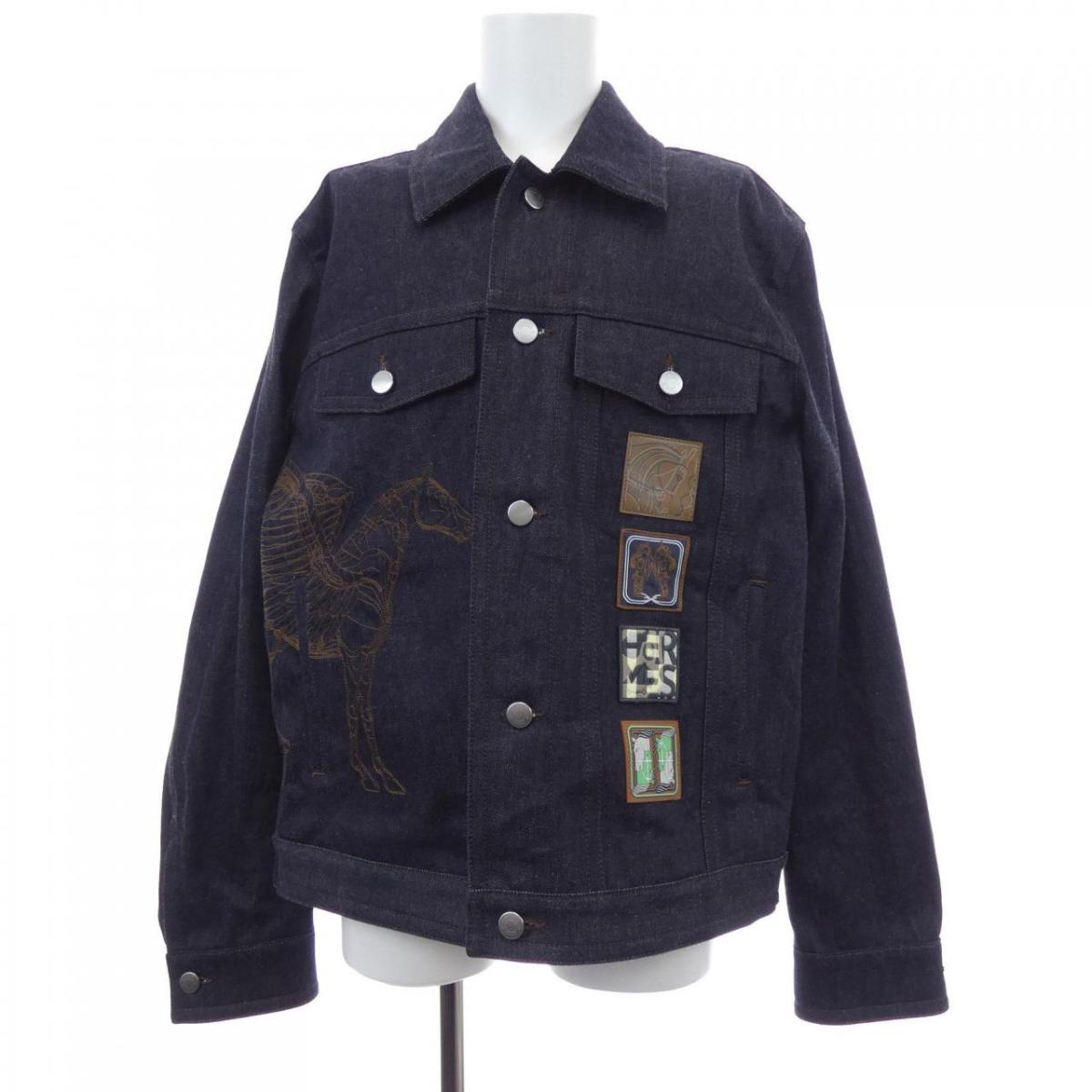 エルメス HERMES ICONES AU CARRE アイコン オ カレ *31-5516 デニムジャケット【中古】