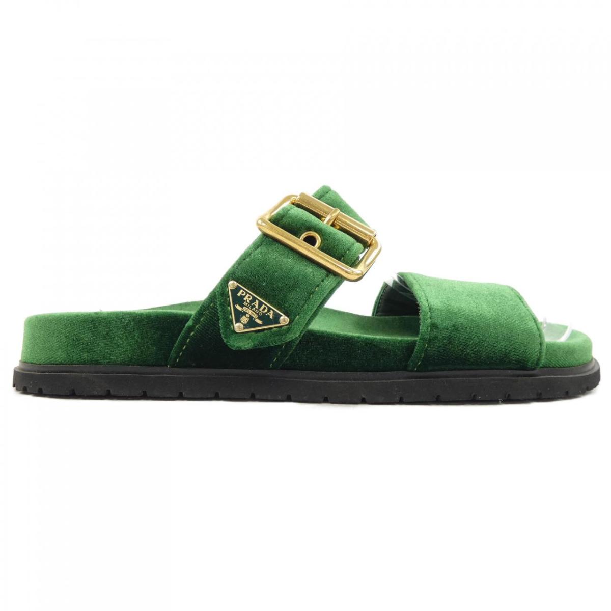 プラダ PRADA トライアングルロゴ スライドサンダル 1XX715 サンダル【中古】