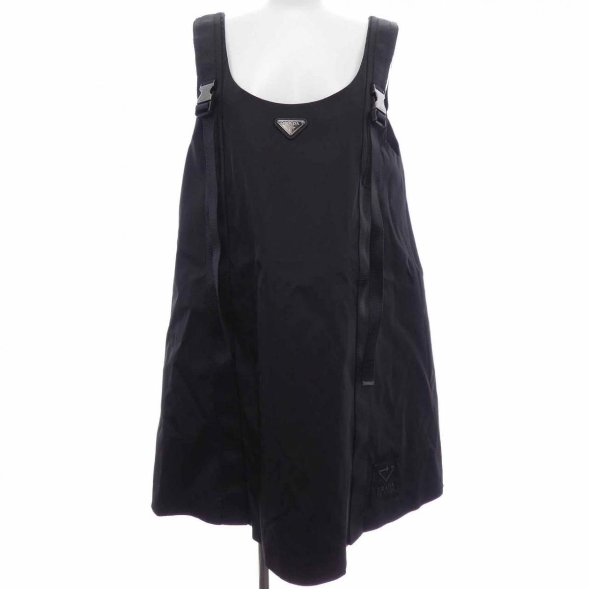 プラダ PRADA トライアングルロゴ ギャバジン ノースリーブドレス 230637 S202 1YFL ワンピース【中古】｜KOMEHYO ONLINESTORE 店 96,580円