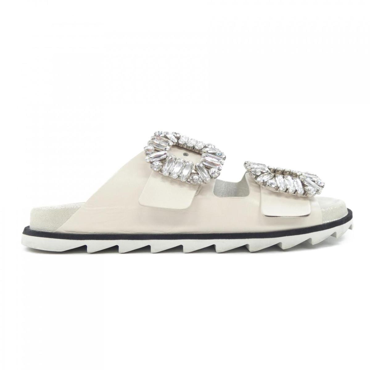 ロジェヴィヴィエ ROGER VIVIER ストラスバックル スライディーヴィヴ サンダル【中古】