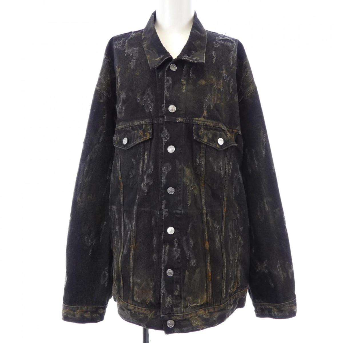 バレンシアガ BALENCIAGA スーパーデストロイオーバーサイズデニムジャケット 748022 TBP47 UNISEX ジーンズ上衣【中古】