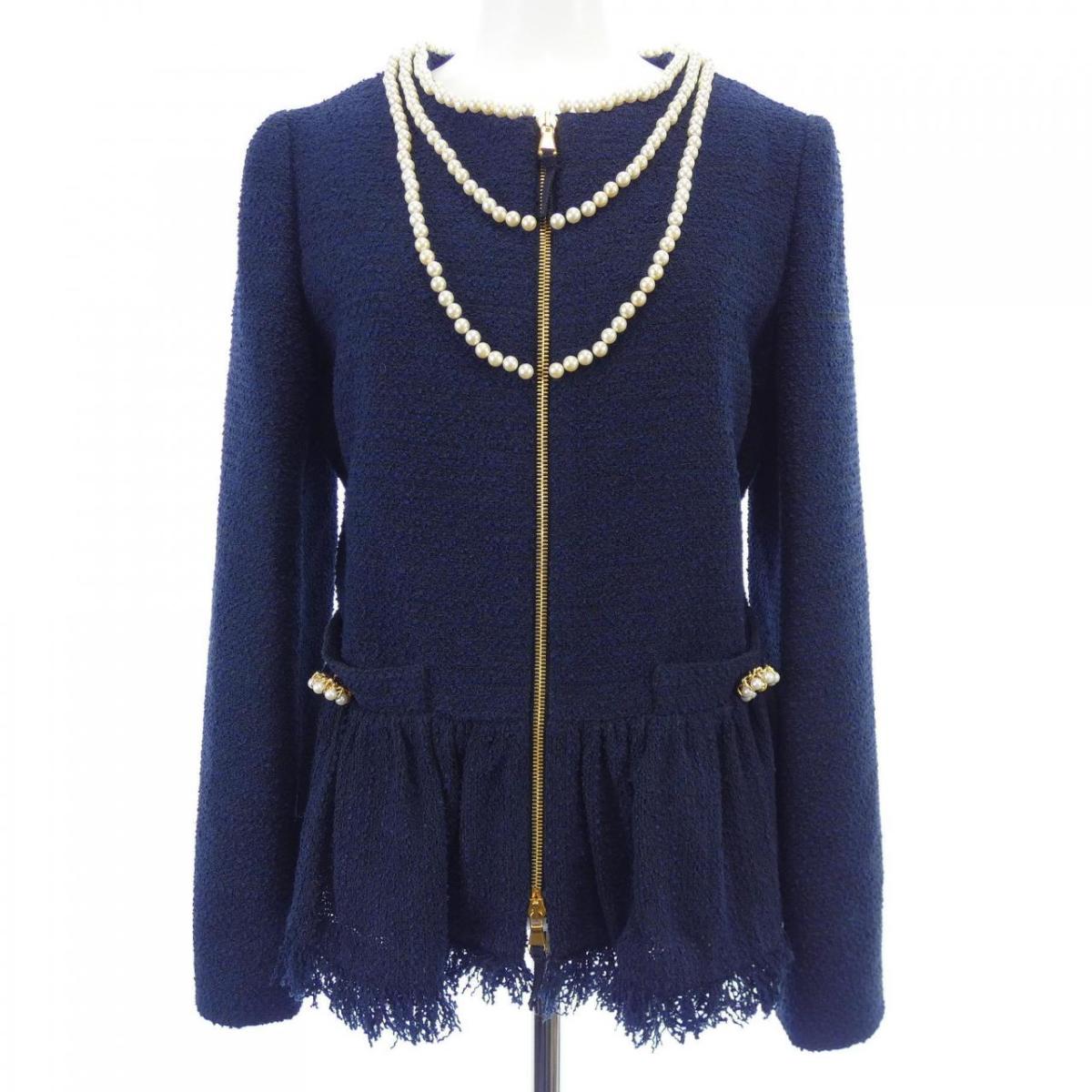 楽天市場】Moschino ウールテーラードジャケット M 黒 ストライプ