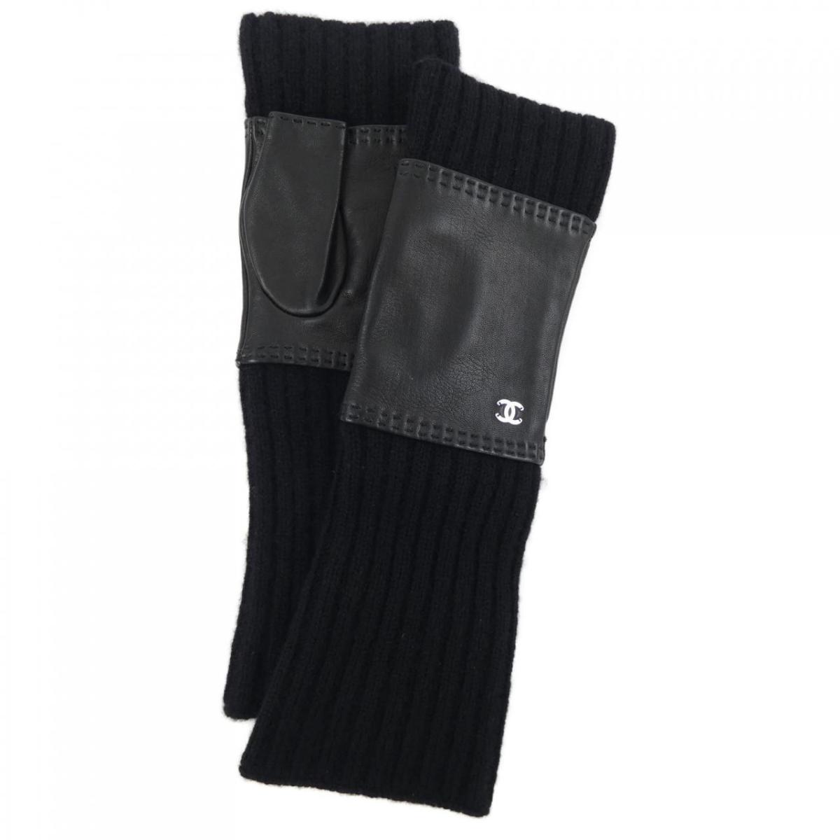 楽天市場】【中古】CHANEL シャネル 手袋 レザー グローブ ブラック 黒