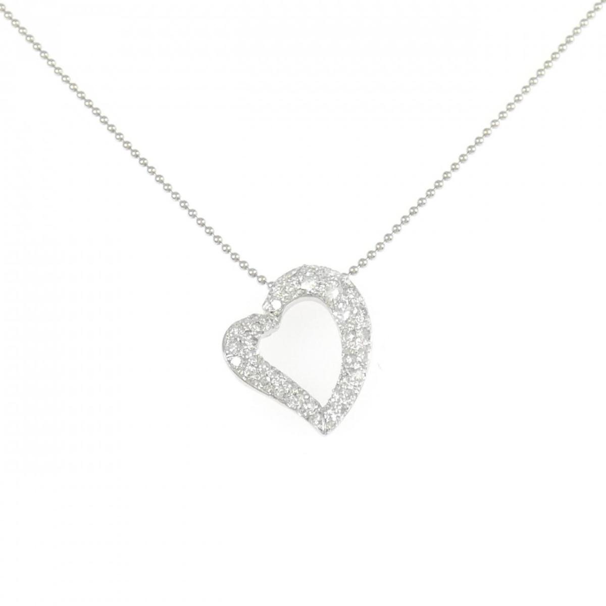PT900/PT850 ハート ダイヤモンド ネックレス 0.50CT【中古】
