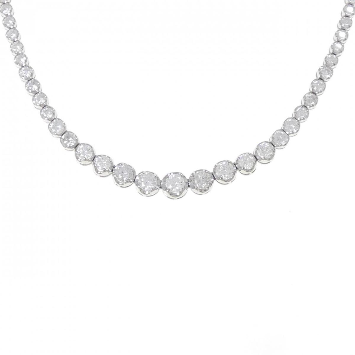 PT900/PT850 ダイヤモンド ネックレス 10.00CT【中古】