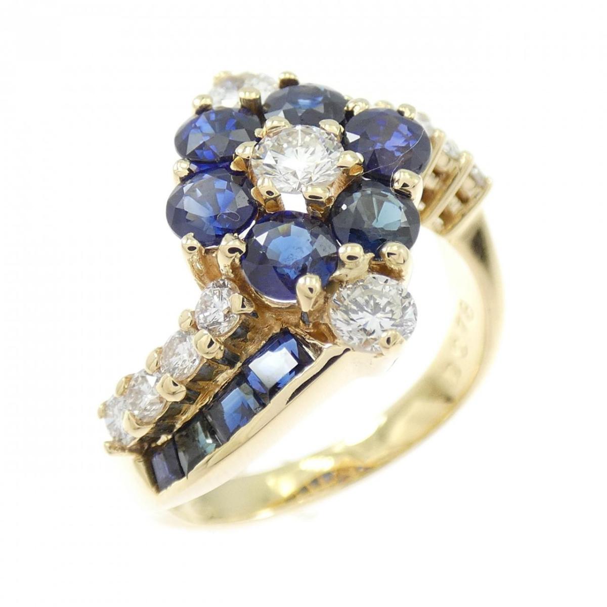 K18YG フラワー サファイア リング 2.30CT【中古】｜KOMEHYO ONLINESTORE 店