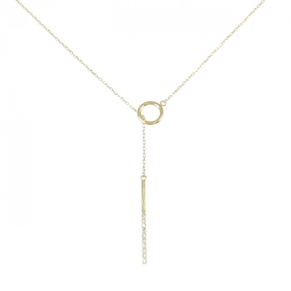 K18YG ダイヤモンド ネックレス 0.10CT【中古】