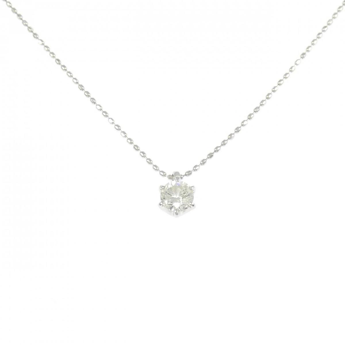 PT900/PT850 ソリティア ダイヤモンド ネックレス 0.33CT【中古】