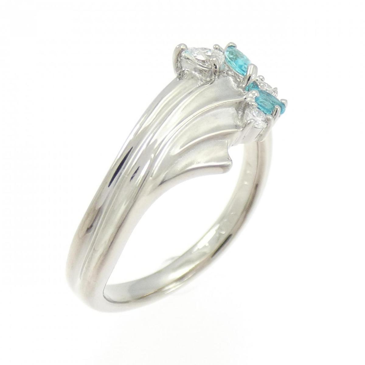 K18WG トルマリン リング 0.11CT【中古】
