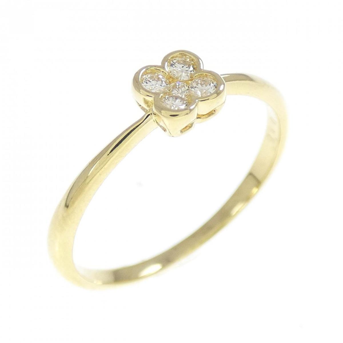 K18YG フラワー ダイヤモンド リング 0.10CT【中古】｜KOMEHYO ONLINESTORE 店