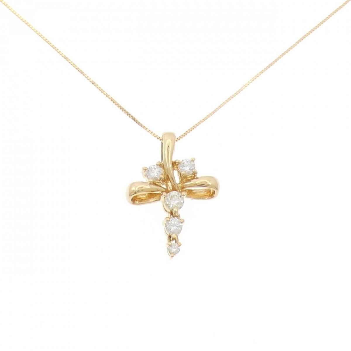 K18YG ダイヤモンド ネックレス 0.28CT【中古】