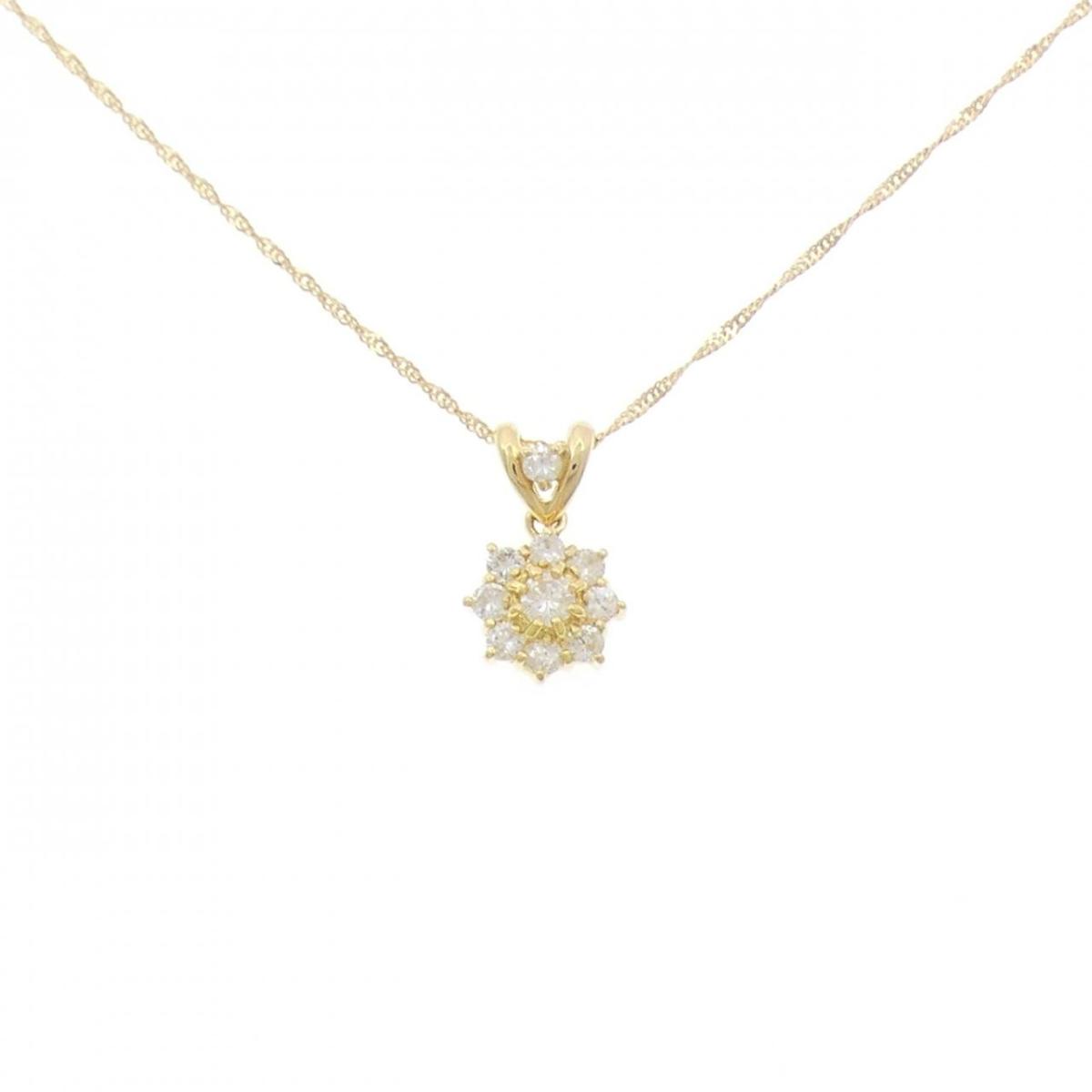 K18YG ダイヤモンド ネックレス 0.32CT【中古】