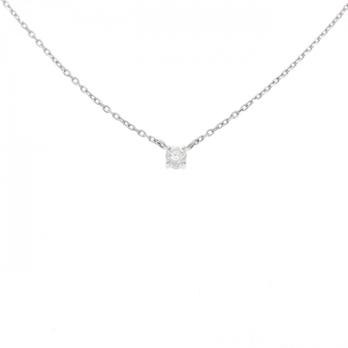 PT900/PT850 ソリティア ダイヤモンド ネックレス 0.17CT【中古】