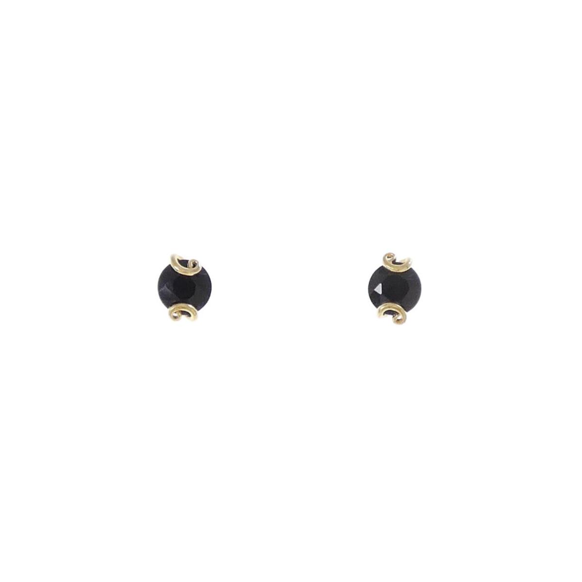 K18YG オニキス ピアス【中古】