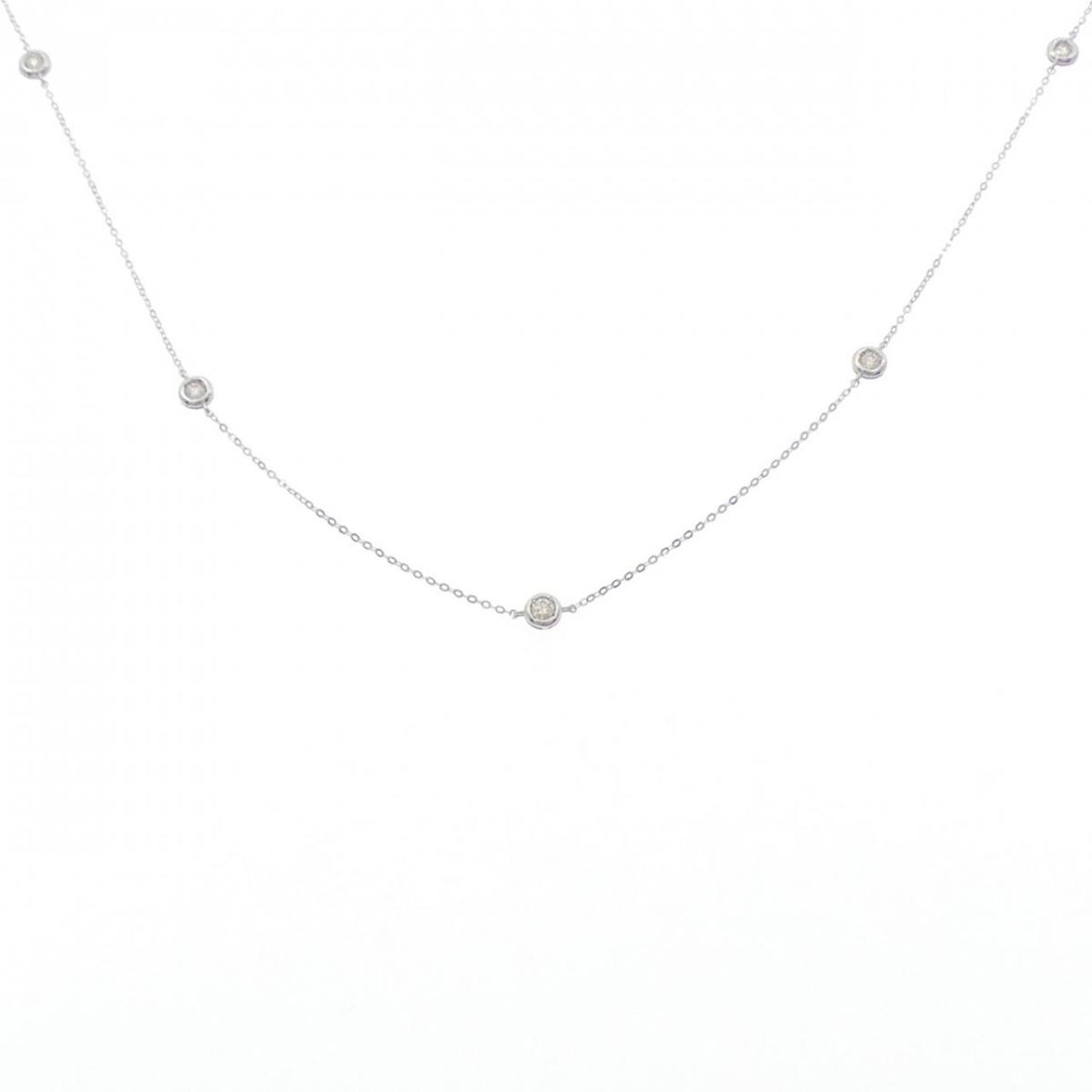 PT950 ダイヤモンド ネックレス 0.22CT【中古】