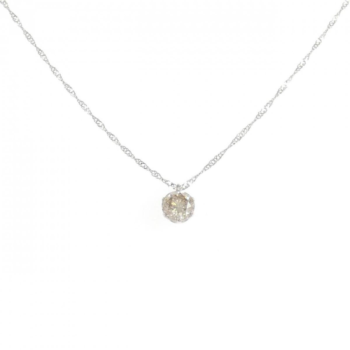 PT900/PT850 ソリティア ダイヤモンド ネックレス 0.37CT【中古】