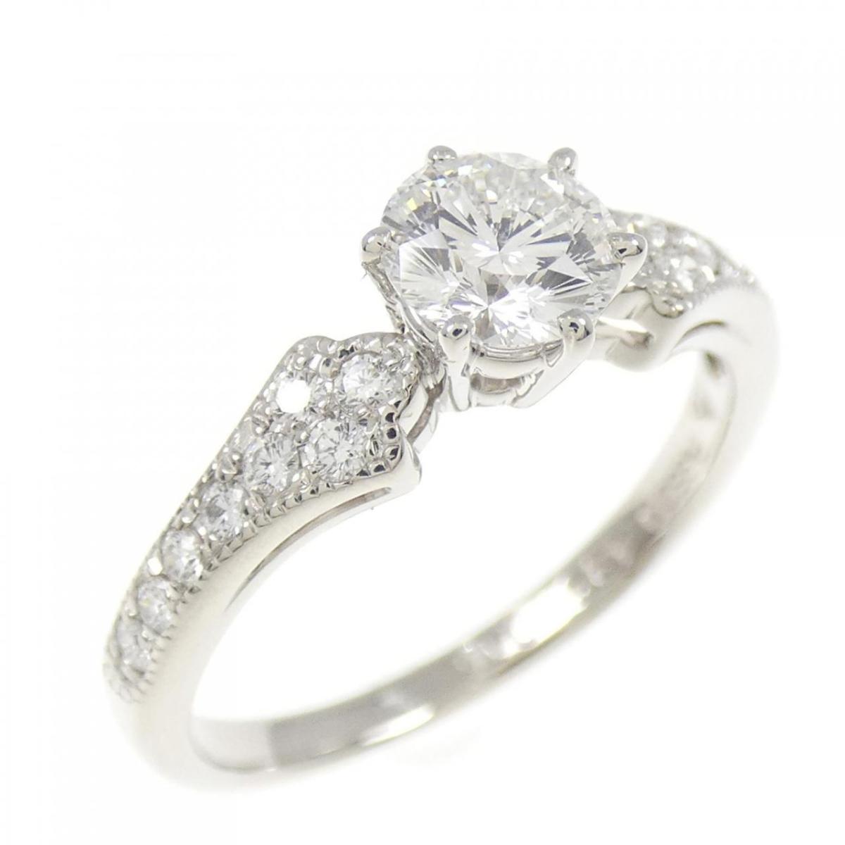 PT950 ダイヤモンド リング 0.485CT E VS2 ファンシーカット【中古】