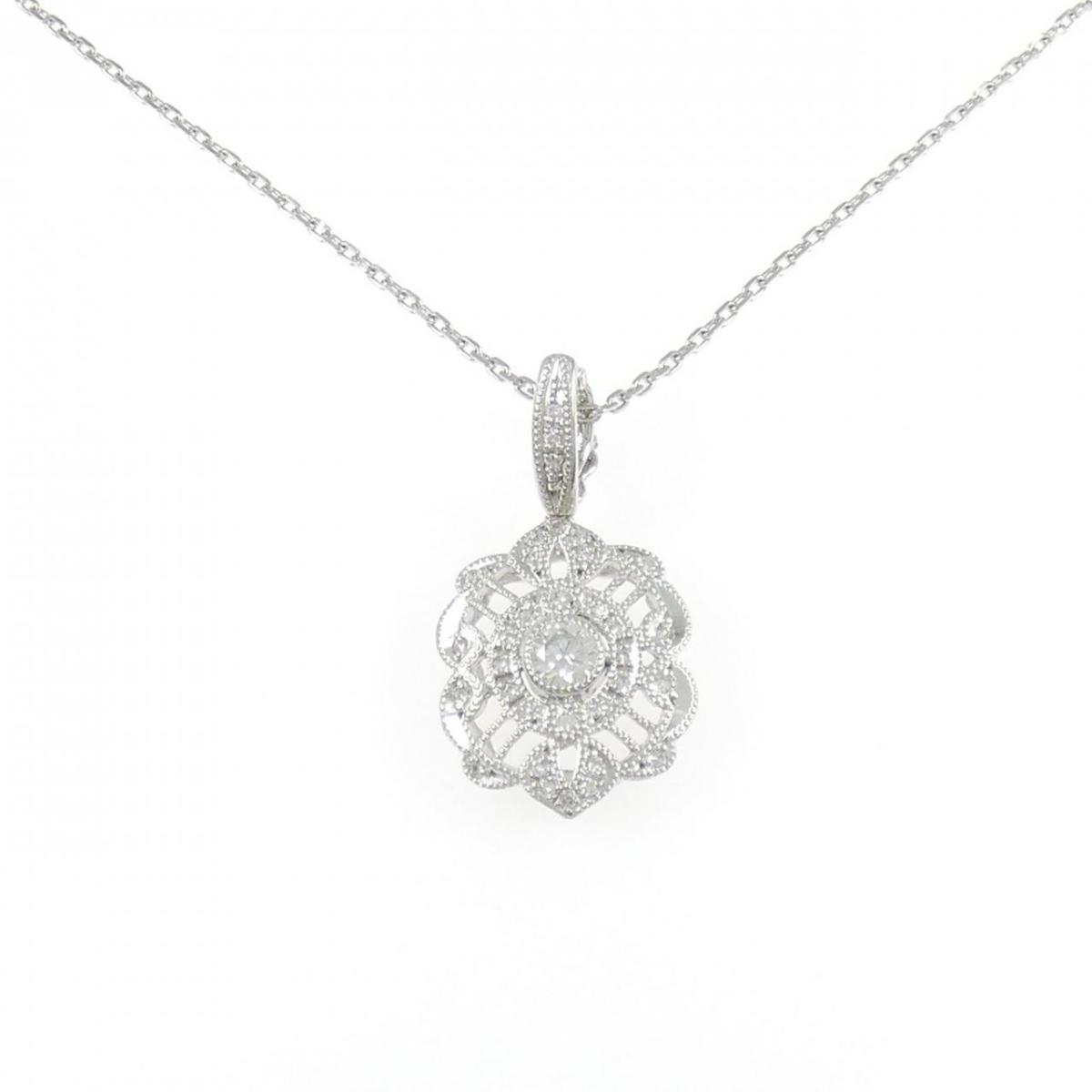 PT900/PT850 ダイヤモンド ネックレス 0.33CT【中古】