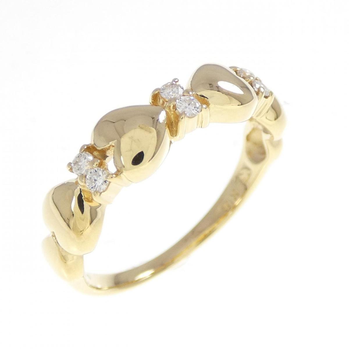 K18YG ハート ダイヤモンド リング 0.03CT【中古】