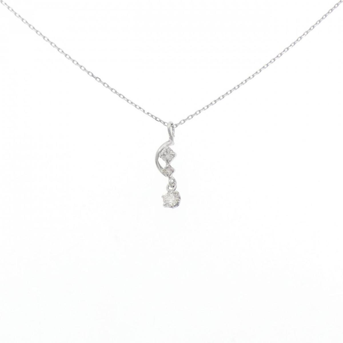 PT900/PT850 ダイヤモンド ネックレス 0.09CT【中古】
