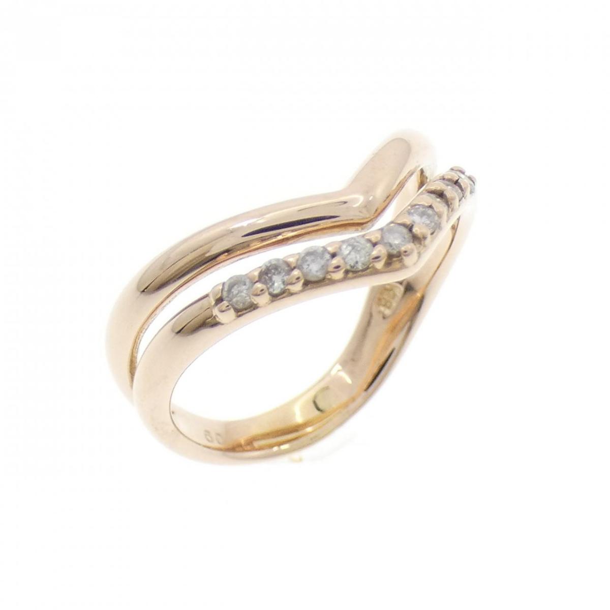 K18PG ダイヤモンド リング 0.09CT【中古】