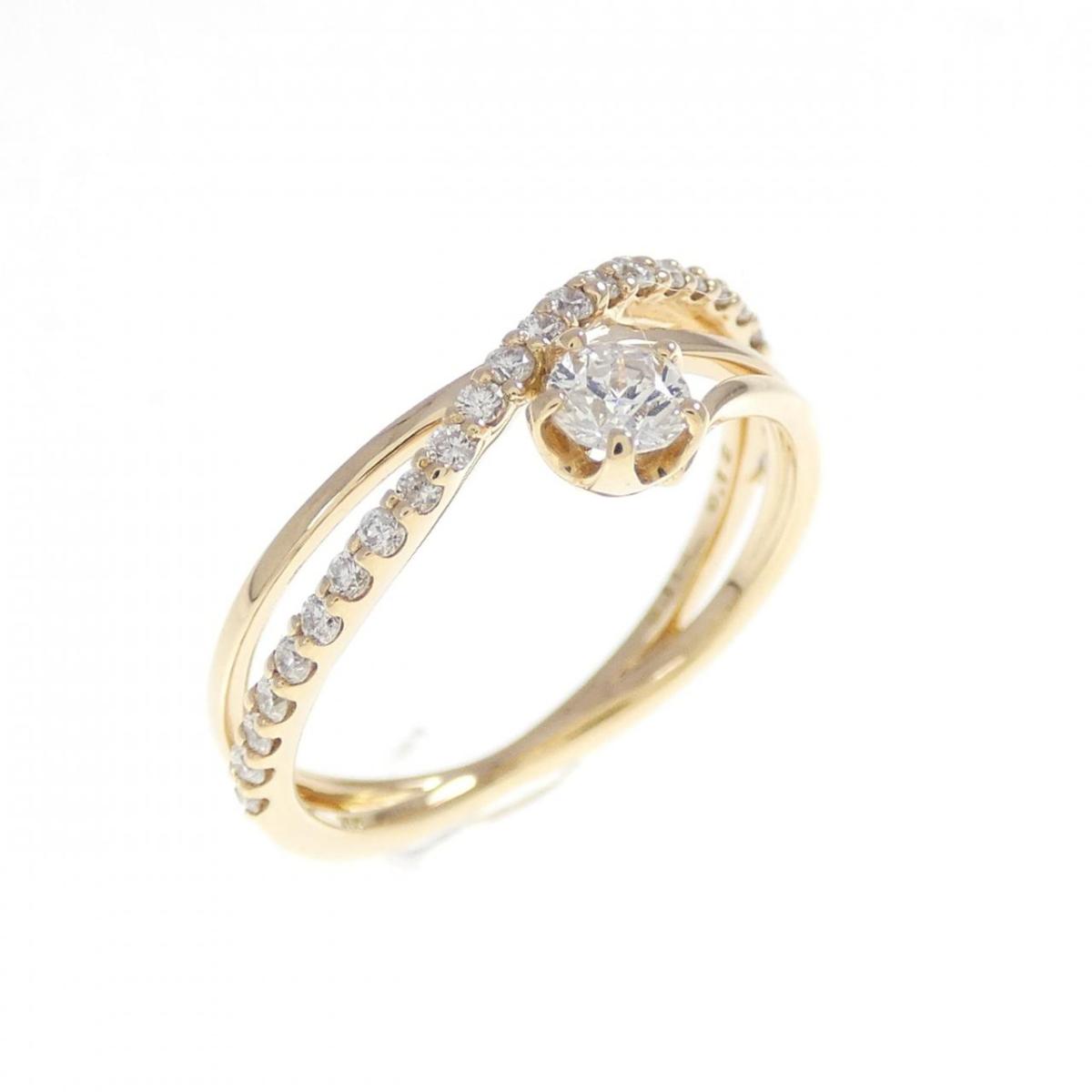 K18YG ダイヤモンド ピンキーリング 0.113CT【中古】