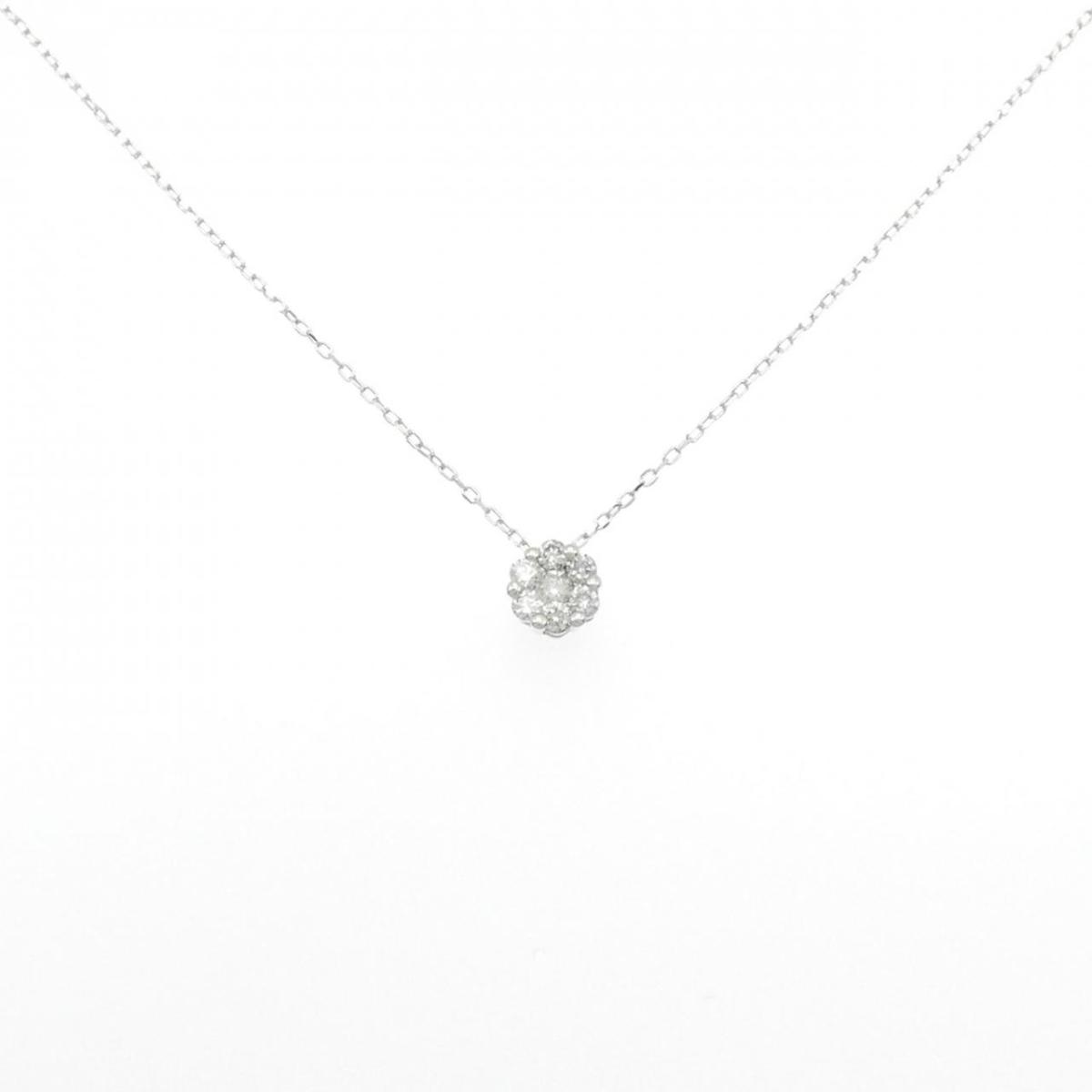 K10WG ダイヤモンド ネックレス 0.20CT【中古】