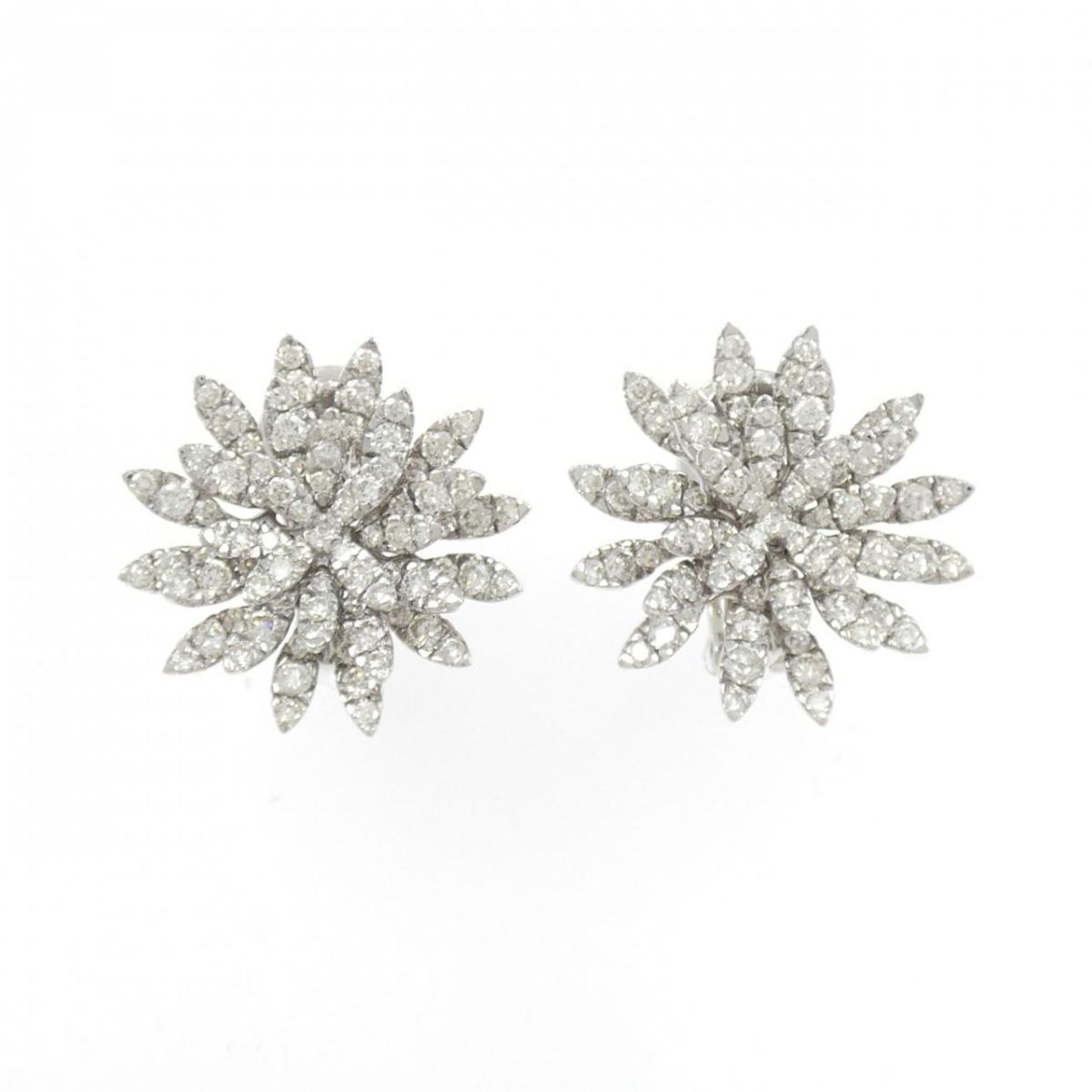 750WG ダイヤモンド ピアス/イヤリング 2.78CT【中古】
