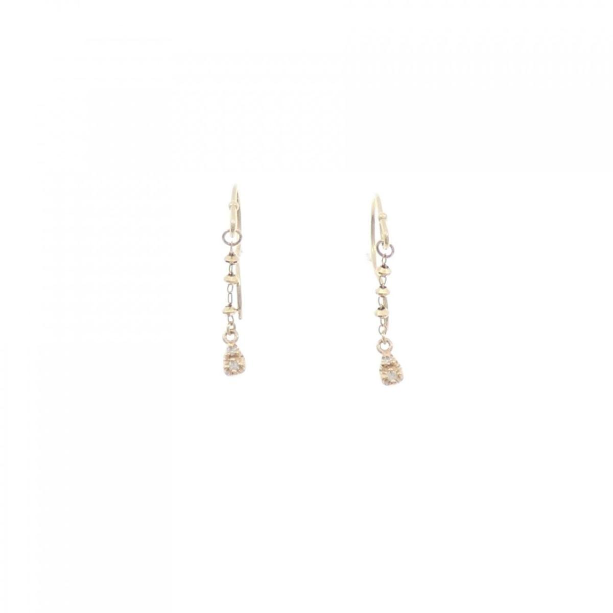 K10YG ダイヤモンド ピアス【中古】