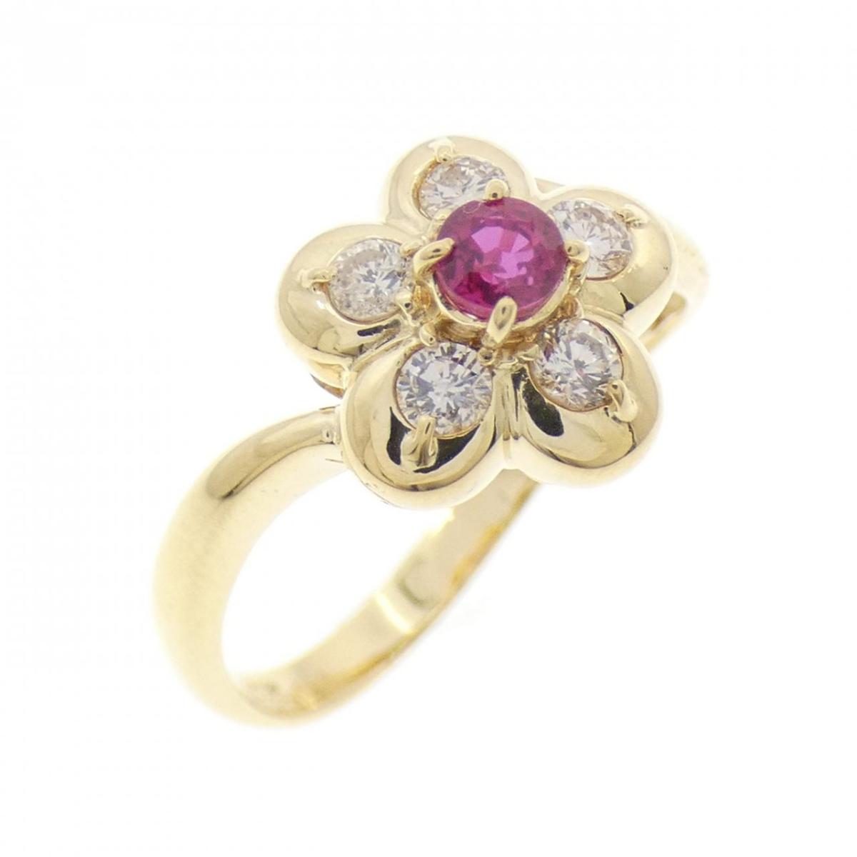 K18YG フラワー ルビー リング 0.19CT【中古】｜KOMEHYO ONLINESTORE 店