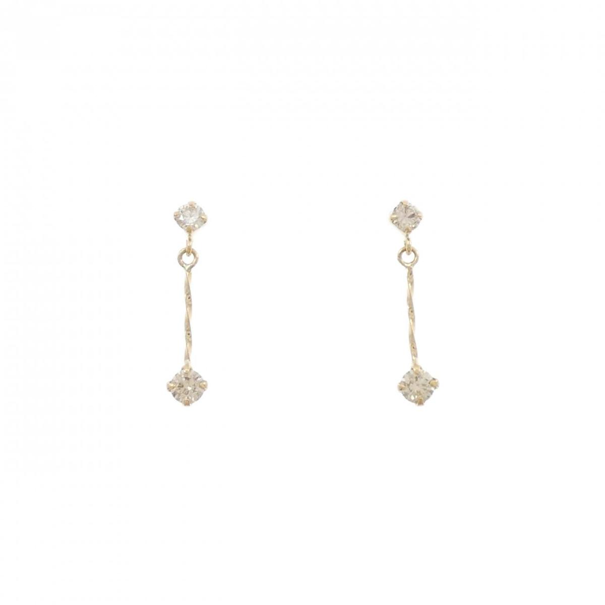 K18YG ダイヤモンド ピアス 0.2CT【中古】