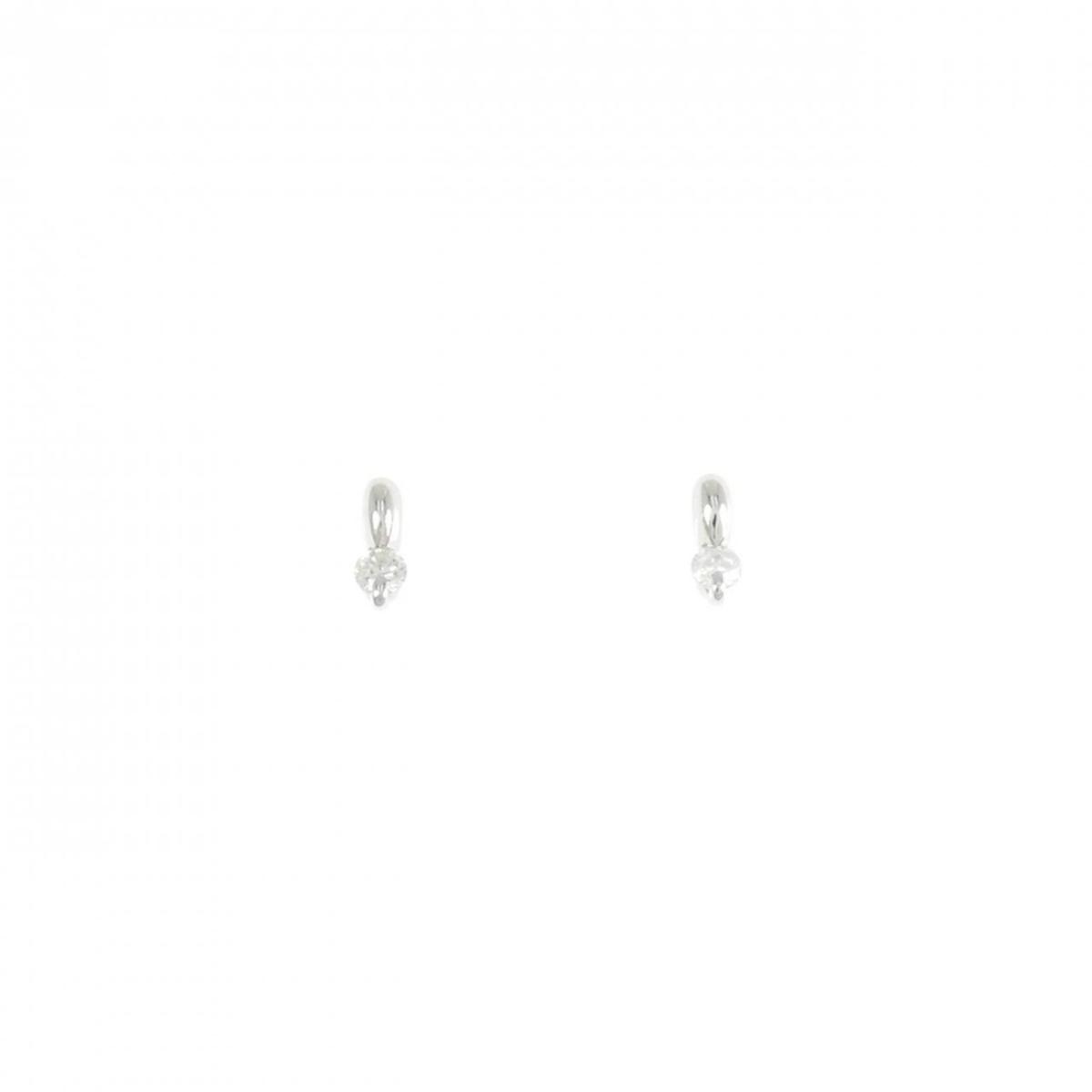 PT900 ダイヤモンド ピアス 0.10CT【中古】