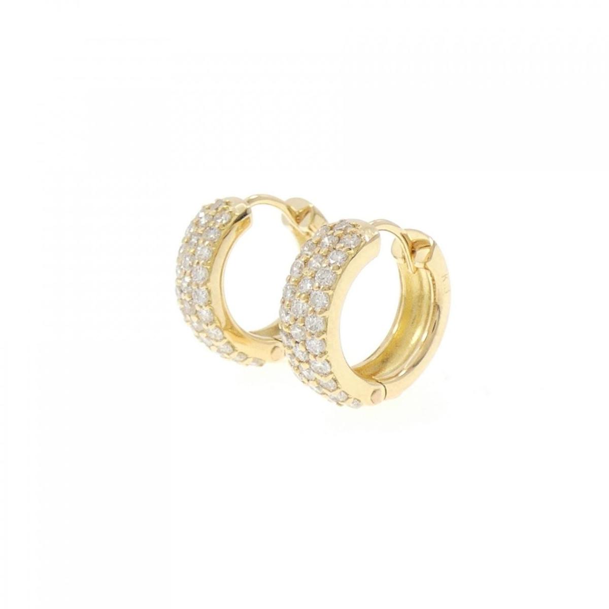 K18YG パヴェ ダイヤモンド ピアス 0.66CT【中古】 115,300円
