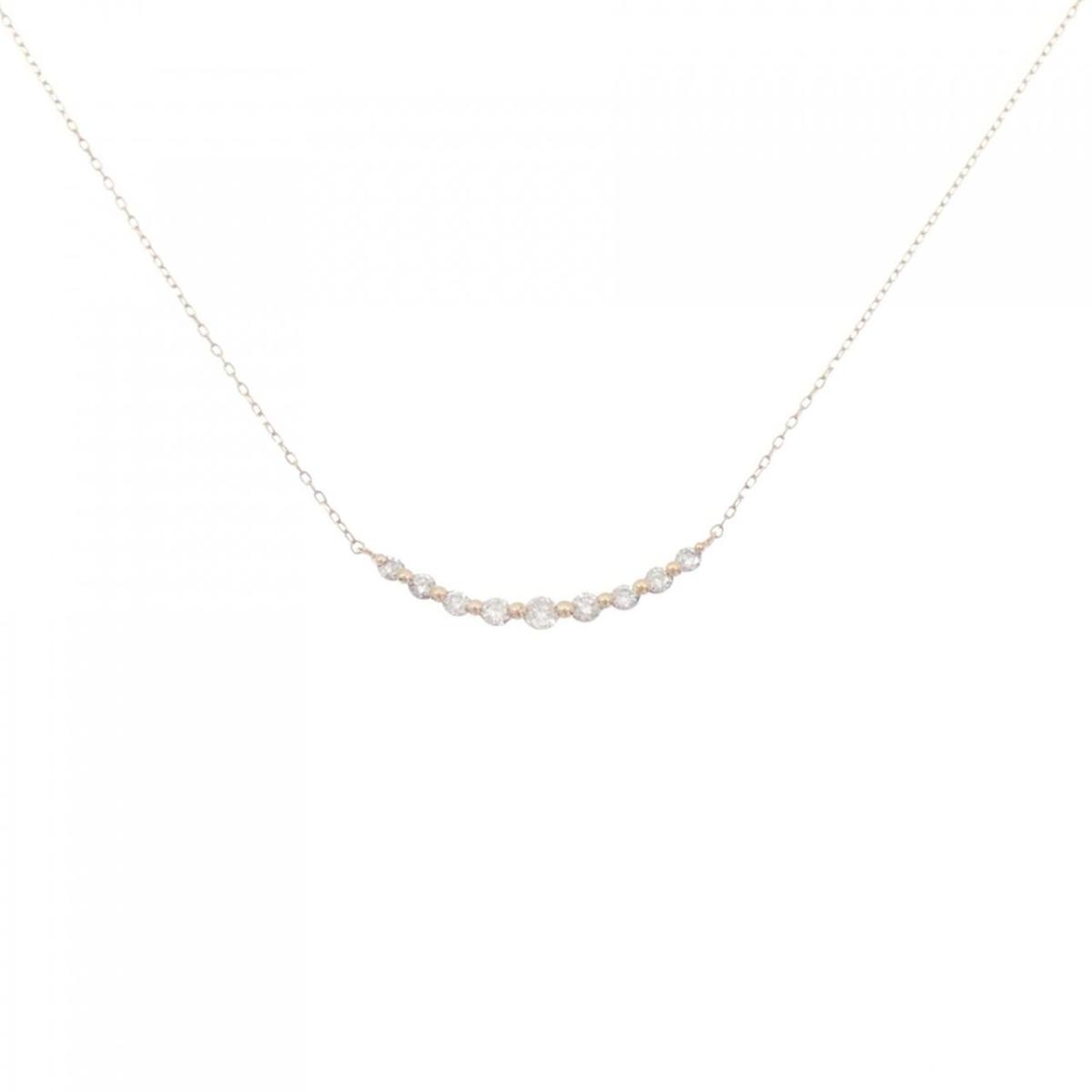 K18PG ダイヤモンド ネックレス 0.20CT【中古】