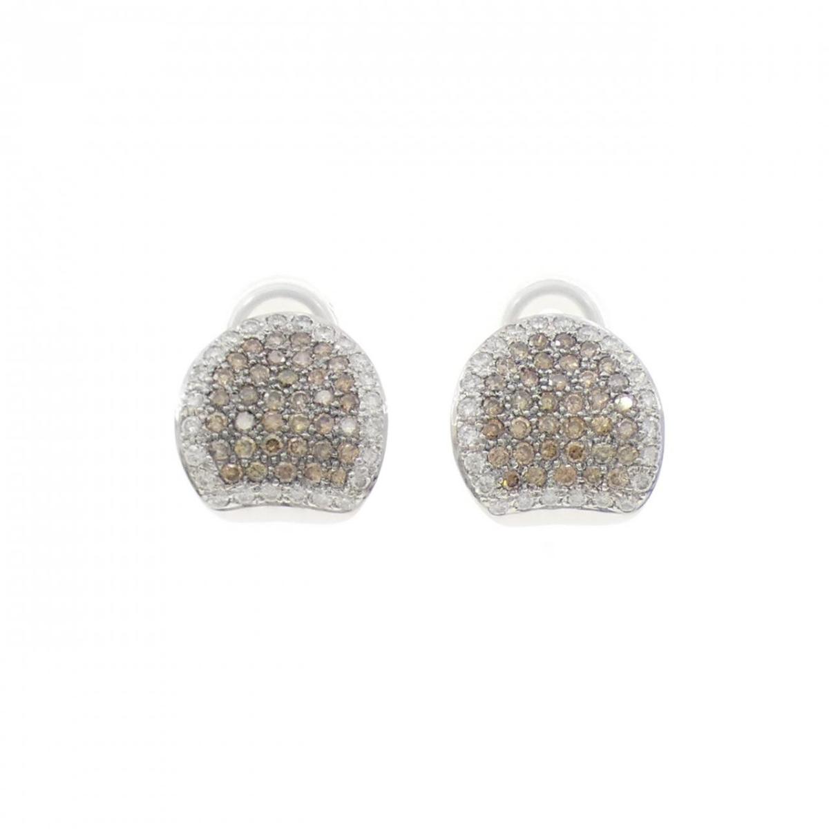 K18WG/K18BG ダイヤモンド ピアス 2.12CT【中古】