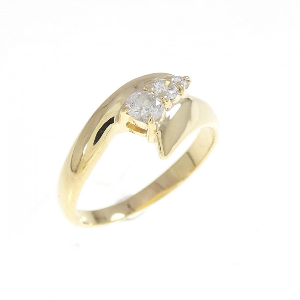 K18YG ダイヤモンド ピンキーリング 0.14CT【中古】